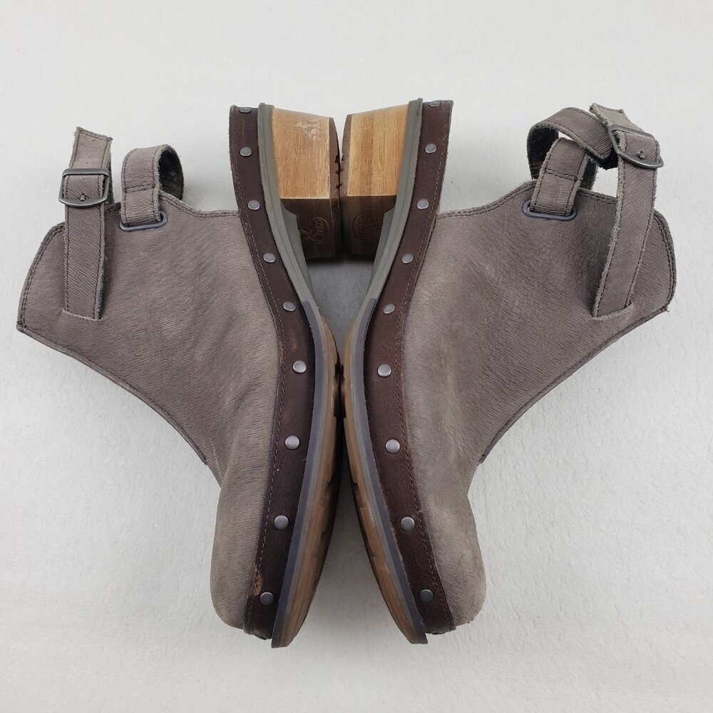 Chaco Cataluna Clog Womens 11 Nickel Gray Studded Leather Comfort Boho Bootie - Picture 9 of 16
